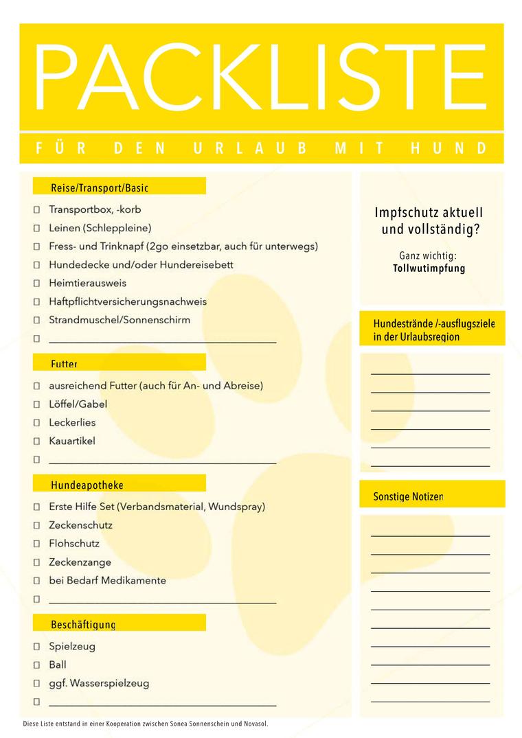 Hundepackliste, Copyright: Katharina Weides
