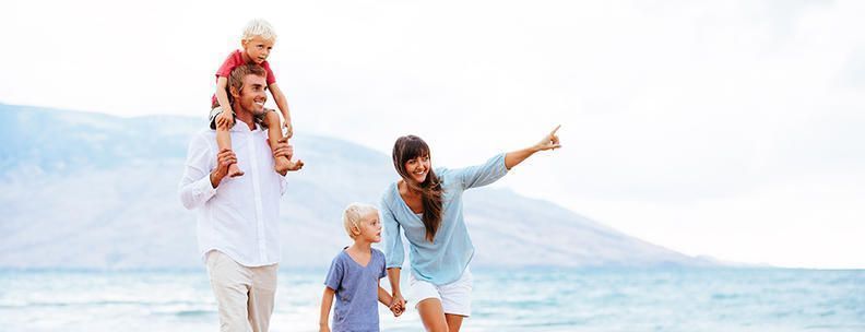 Familie Strand Südeuropa