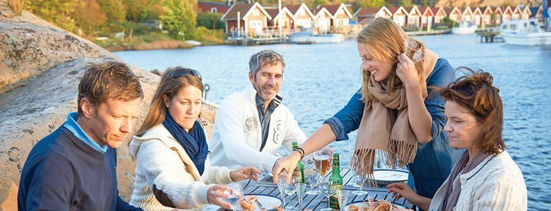 Freunde Hummer Herbsturlaub Schweden