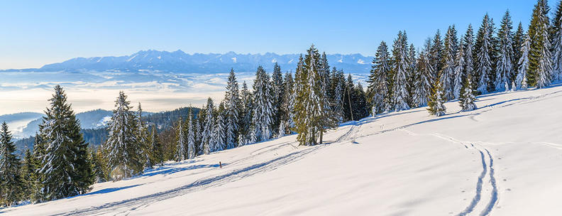 Skipiste im Gorce-Gebirge, Polen